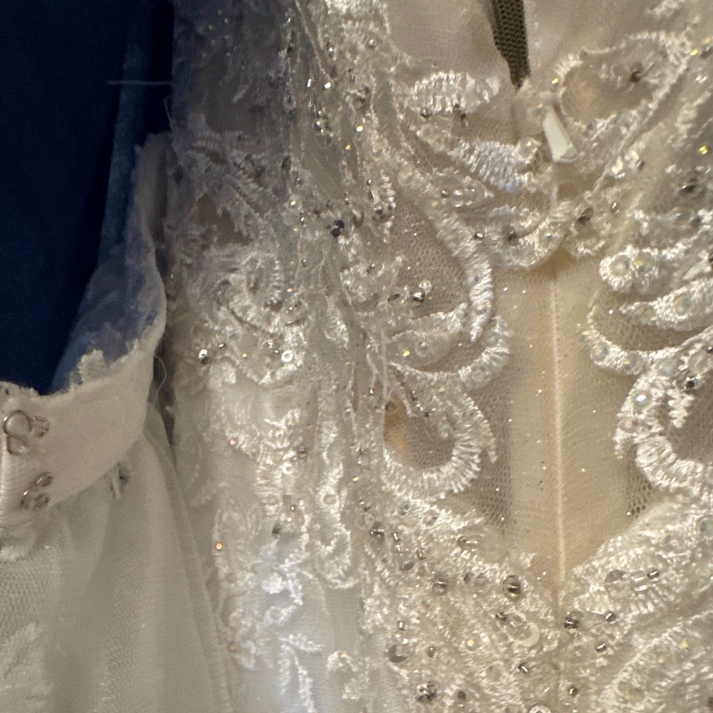 Sherri Hill 54935 Ivory Wedding Dress Sz 4 with Detachable Overskirt NWT - Picture 12 of 14